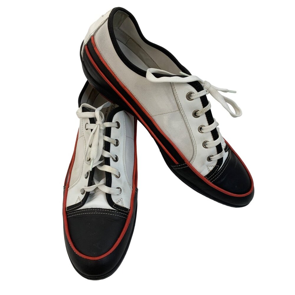 Womens Donald J Pliner Sneaker White Size 12 Lace Up Athletic 7055 GUC Italy